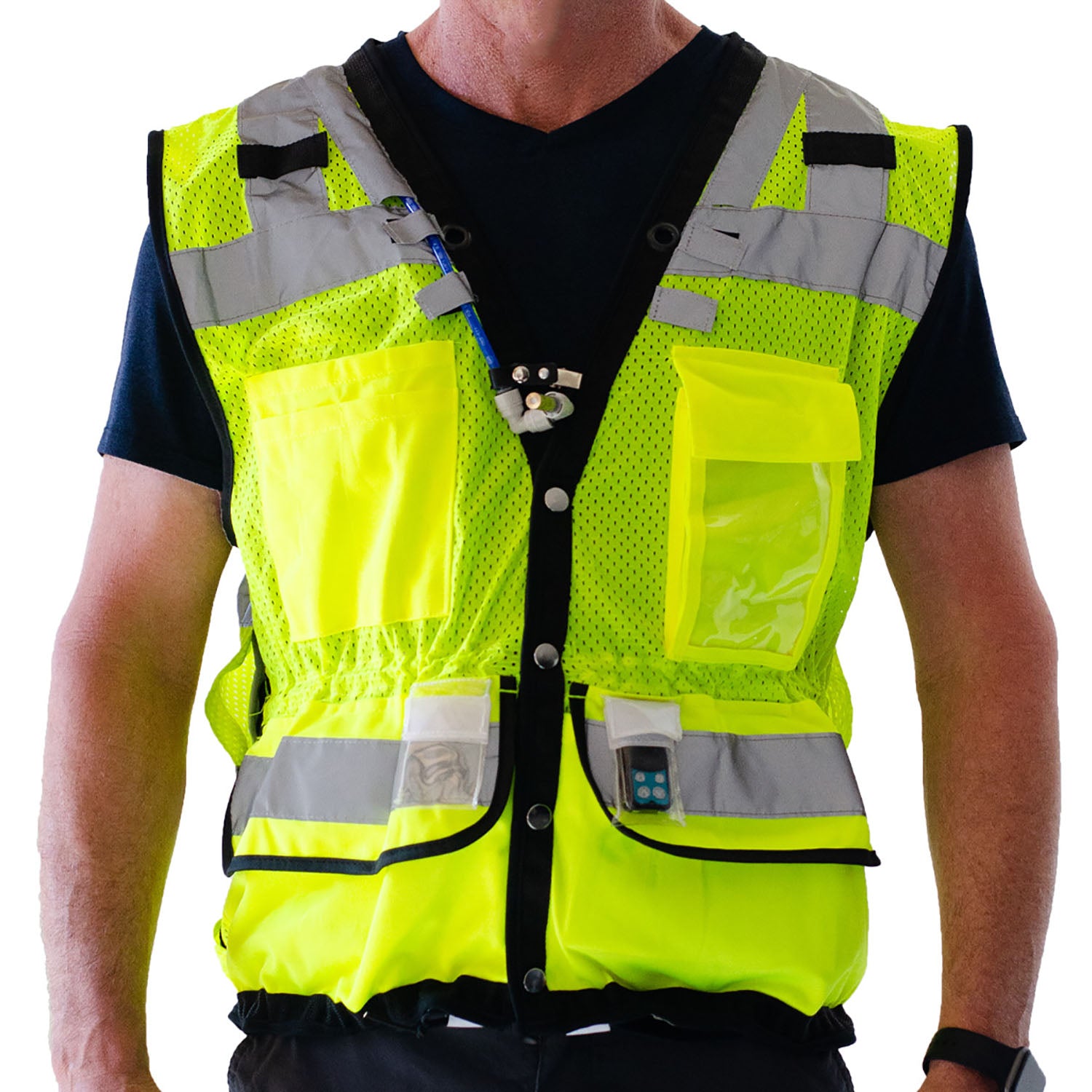 ExtremeMIST Class 2 High Visibility Misting Vest on Q3Box.com - safety vest, cooling vest, high vis vest jacket, cooling jacket, high visibility vest