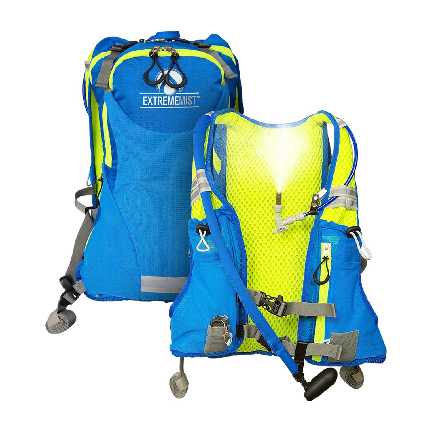 ExtremeMIST Blue Misting & Drinking Hydration Backpack on Q3Box.com - waterproof backpack, hydration backpack, water hydration packs, water backpack hiking, hydration backpack mountain bike