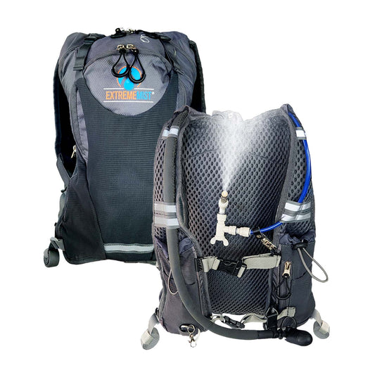 ExtremeMIST Gray Misting & Drinking Hydration Backpack on Q3Box.com - waterproof backpack, hydration backpack, water hydration packs, water backpack hiking, hydration backpack mountain bike