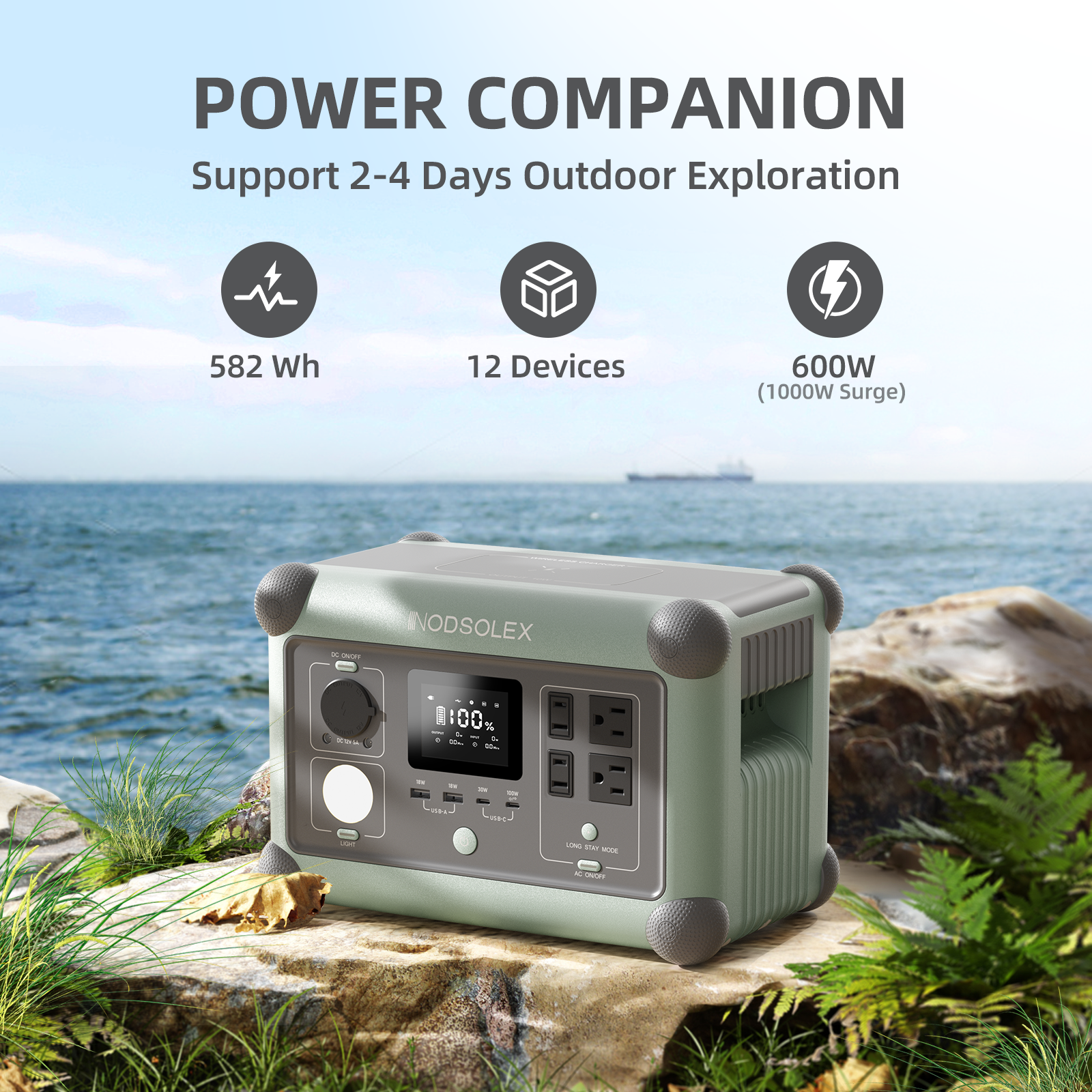 Nordsolex Oasis 600 Portable Power Station on Q3Box.com