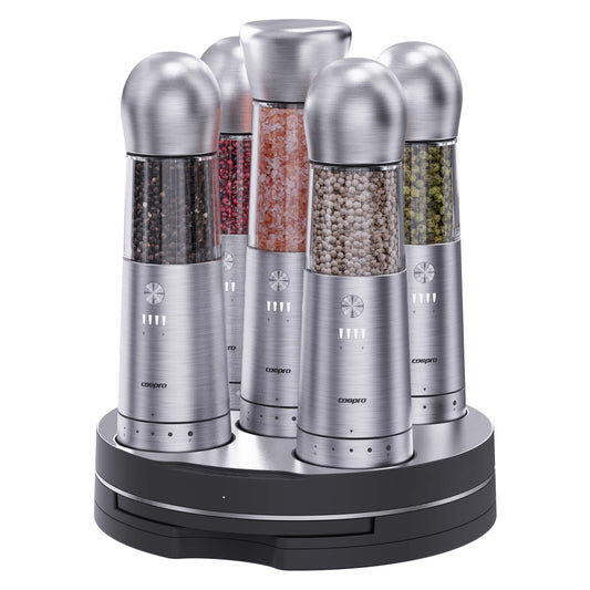 CosPro 5-in-1 Electric Salt and Pepper Grinder Set